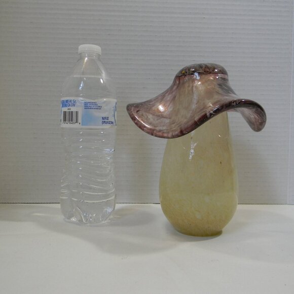 Blown Glass Mushroom Decor Fall Fairy 7 inches Tall Purple NEW - Picture 6 of 6